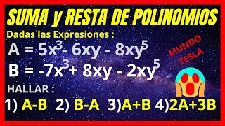 ¡¡SUMA Y RESTA DE POLINOMIOS-OPERACIONES CON POLINOMIOS 2020!!-álgebra