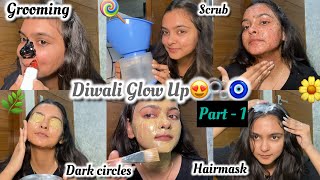 Diwali Special- Skincare & Haircare🫶/ dark circles, lips, scrub, hair mask, face pack, DIY💕🫧