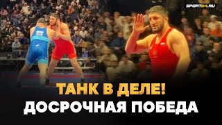 САДУЛАЕВ ПОБЕЖДАЕТ ДОСРОЧНО! / Вышел в полуфинал Чемпионата России по борьбе 2024