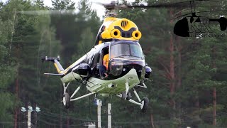 Mi-2 helicopter full engine start, take off, Konakovo