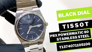 TISSOT PRX POWERMATIC 80 BLACK DIAL T1374071105100