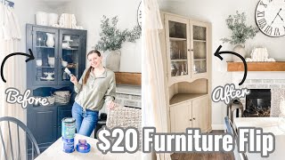 Furniture Flip With Cheap Paint | Corner Hutch Cabinet Makeover | Affordable Furniture Flip