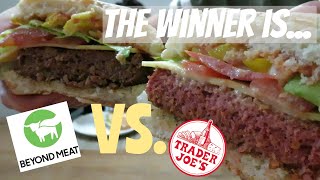 BEYOND MEAT BURGER VS TRADER JOE'S PROTEIN PATTIES *NEW* | Cook & Taste Test Review