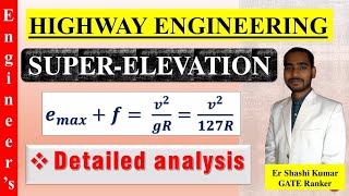 analysis of super elevation | horizontal alignment | Highway engineering