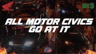 ALL MOTOR HONDA CIVICS GO AT IT! | GREAT RACES❗️