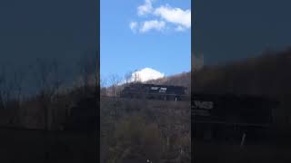 Older Video Norfolk Southern Helpers SD40E No 6403 and 6314 at the Horseshoe Curve.