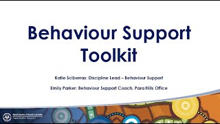 November 2021 Parent Forum - The Behaviour Support Toolkit