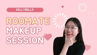 MAKEUP BEGINNER KOREAN ROOMMATE DOES HER DAILY MAKEUP ON ME 😗 (Philippines) l Kellybells