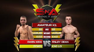 Shock N Awe 36 - Owen Kew vs Finley Dean Bantamweight 63kg Amateur K1 Kickboxing