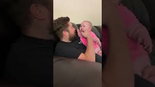 Baby Girl Copying Her Papa