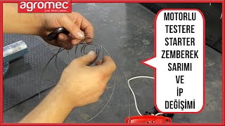 agromec AG-45Y Motorlu Testere Starter Zembereği Sarımı ve İpinin Gerginliğinin Ayarlanması