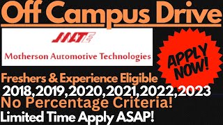 Motherson Automotive Off Campus Drive for Freshers & Experience Students | Apply Now🔥🔥