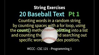 20 Baseball Text  Pt1