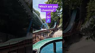 Which one are you choosing? Rollercoaster 🎢  or log flume 💦 #buschgardens #themepark #thrillride