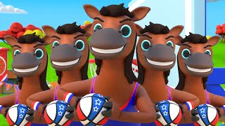 Five Tall Horses, Animals Song and Nursery Rhymes for Kids