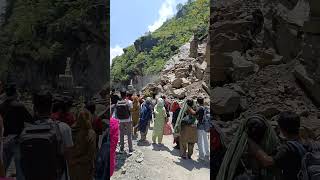 Dharchula to Omparvat road block landslide #viral #landslide #uttarakhand #aadikailash #dharchula