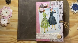 Sewing-Themed Handmade Hardback Junk Journal Flip-Through!