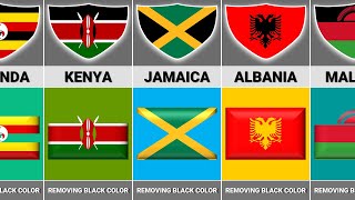 Removing Black Color the Flags of Every Countries | Fun with Flags