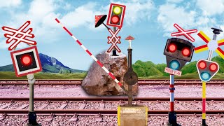 【 踏切アニメ 】 鉄道の踏切は、詳細をキノコに置き換えます 😂😂😂 Railroad Crossing replaces the Details with Mushrooms!!