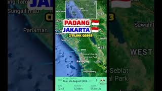 Padang to Jakarta Flight Route | citilink QG953