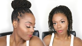 How to get the Perfect BUN with Medium length LOCS plus bonus styles/Jungle Barbie