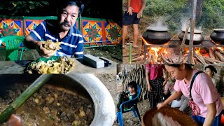 Real MUKBANG/Monsang Naga Customery Function Having 1 Buffalo and 2 Pigs/Manipur/North East India.