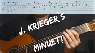 Johann Kriegers Minuett Free Guitar Tab Lesoon Tutorial