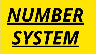 Number System | Class # 01 |