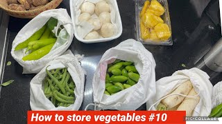 Vegetable storage #10 Curry leaves, mushrooms, beans, Kovakai , radish ,capsicum, Sepankilangu