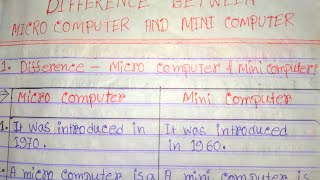 Difference between micro computer and mini computer in hindi|micro computer vs mini computer