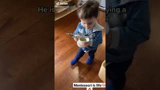 من انشطة الحياة العملية عند منتسورى One of Montessori's practical life activities🧠🔥