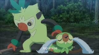 Pokémon Journeys Comparison Grookey Crying Japanese VS English