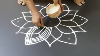 Navrathri padi kolam day5|simple padi kolam|Beginners rangoli|dassera rangoli|festival kolam|rangoli