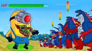 GODZILLA & KONG vs Evolution of MINIONS: The Battle Against Digestive System - FUNNY CARTOON