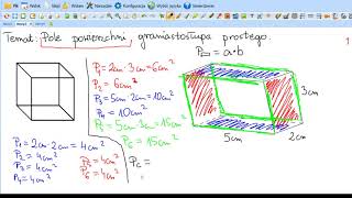 Pole powierzchni całkowitej graniastosłupa prostego - część 1, teoria, klasa 5