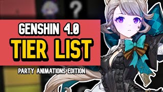 Ranking EVERY Genshin Character's PARTY ANIMATIONS! | Genshin Tier List 4.0 | Genshin Impact