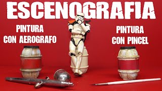 Escenografia Star Wars : Dos Barriles . Dos Tecnicas