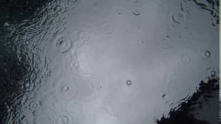 In the pool looking up at the rain.