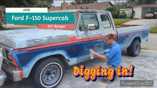 78 F150 Supercab - First Look, SOS Wash, and Starting Paint Work on a Dentside