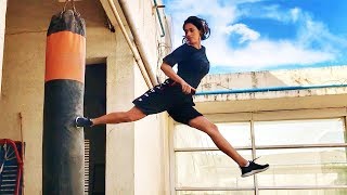 Disha Patani Doing Flying Kick Like Boyfriend Tiger Shroff