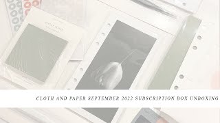 Cloth and Paper September 2022 subscription box - Unboxing |