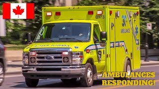 Montréal | Urgences-Santé EMS Ambulances Responding & Transporting Patients With Lights & Siren