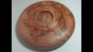 Woodturning - Red cedar Bowl with Aluminium powder inlay!