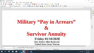 Military Pay in Arrears and Survivor Annunity