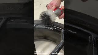 Drillbrush Scrubs a Tire Wall in ONE SHOT - Drillbrush Tire Cleaning Part 2 #satisfying #shorts