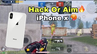 iPhone x 🔥 Hack or Aim power of iphone x 2024 🥵🔥#pubg #bgmi #headshots #iphonex