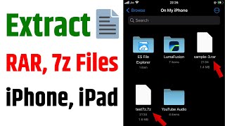 How to Extract Rar, 7z in iPhone, iPad | iPhone Me Rar File Kaise Khole | Open Rar File in iPhone