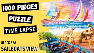 Solving Sailboats View 1000 Pieces | Black Sea Puzzle | Time Lapse