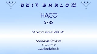 НАСО 5782. "И дарует тебе ШАЛОМ". (Александр Огиенко 11.06.2022)