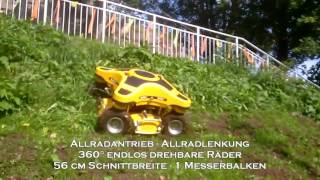 Spider Mini   RC Slope Mower at extreme slope